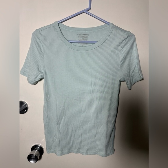 Lucky Brand Soft Mint Ribbed Tee - Picture 1 of 5